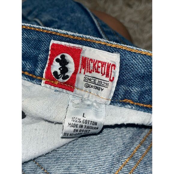 VTG Mickey Mouse Minnie Mouse Denim Jean Shorts Size Large Embroidered - Picture 4 of 10